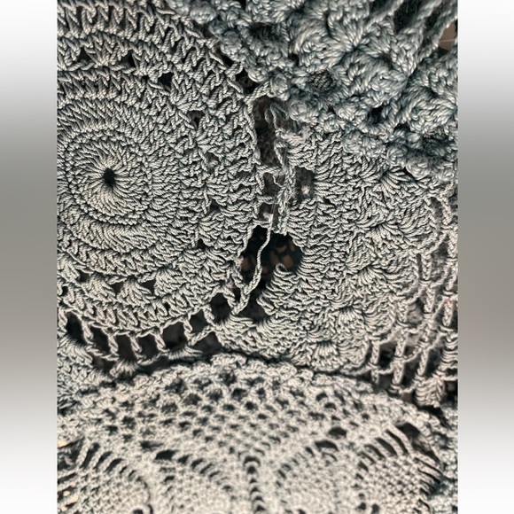 Magnolia Pearl Teal Crochet Silk Ribbon Patchwork Overalls ⭐️Please Read - Picture 16 of 16